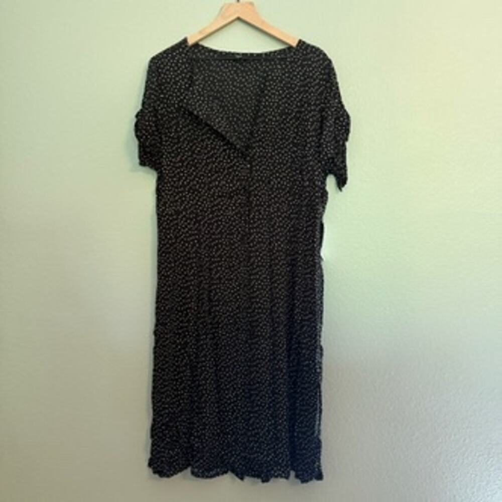 nwt new ellos polka dot button up midi dress size 18